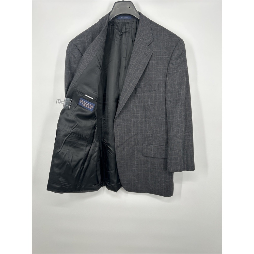 Polo University Club by Ralph Lauren 46R Gray Wool Blazer Sport Coat Suit Jacket